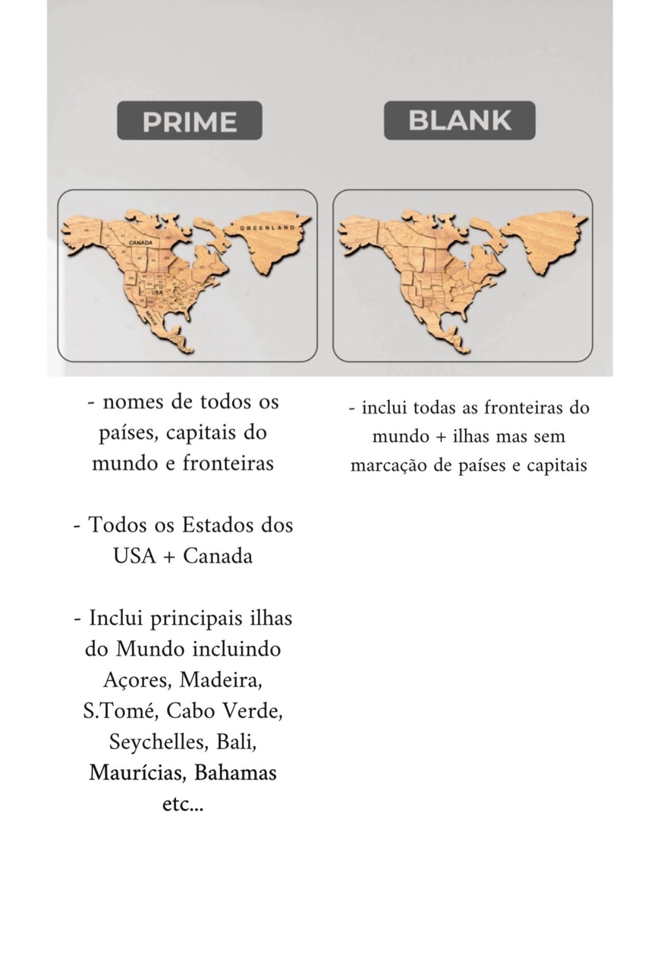 2D Mapa Decorativo "minimalist" em Madeira 100% natural com oferta de pins de bandeiras de todos os países do mundo (287) por tempo limitado! ⏳