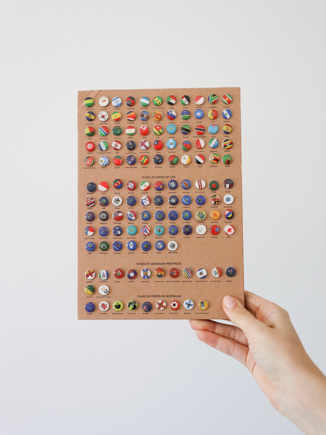 3D Mapa decorativo "Terra" em Madeira 100% natural com oferta de placa com pins de bandeiras de todos os países do mundo!