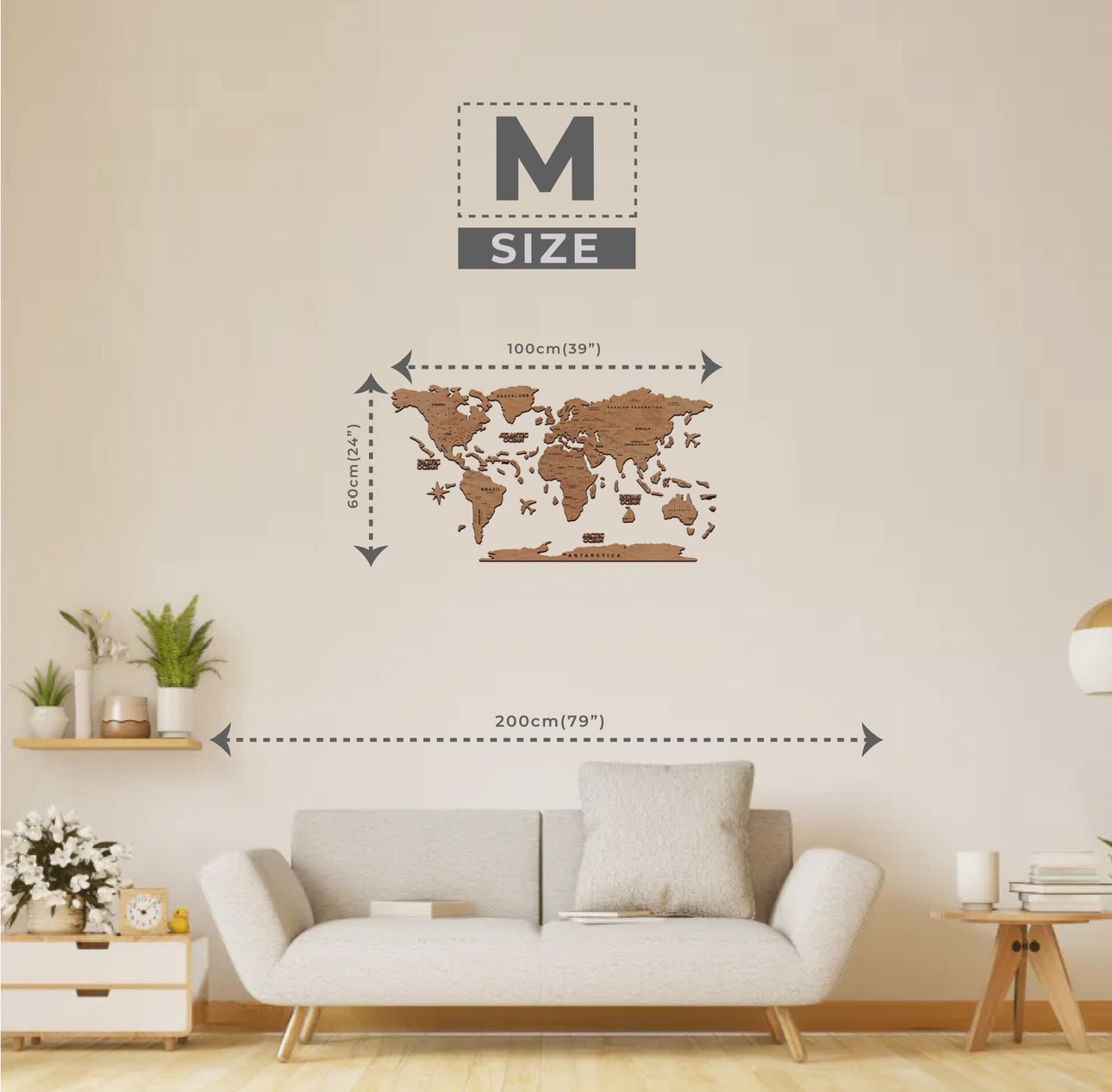 2D Mapa Decorativo "Terra" em Madeira 100% natural com oferta de pins de bandeiras de todos os países do mundo (287) por tempo limitado!⏳