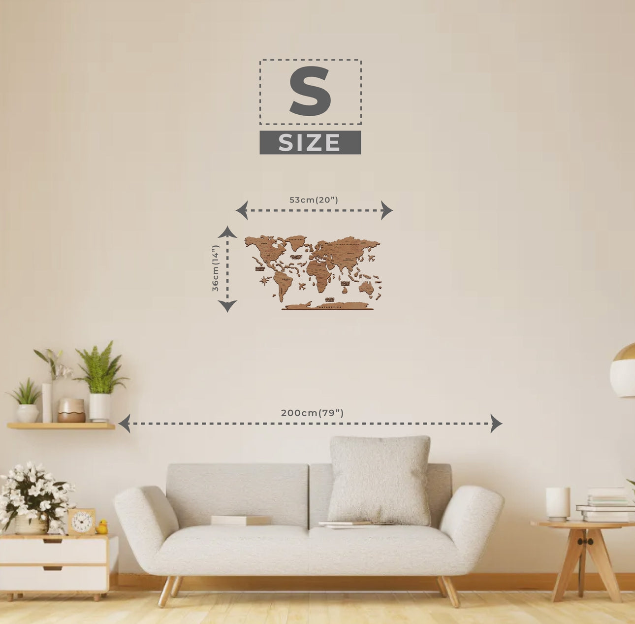 2D Mapa Decorativo "Terra" em Madeira 100% natural com oferta de pins de bandeiras de todos os países do mundo (287) por tempo limitado!⏳