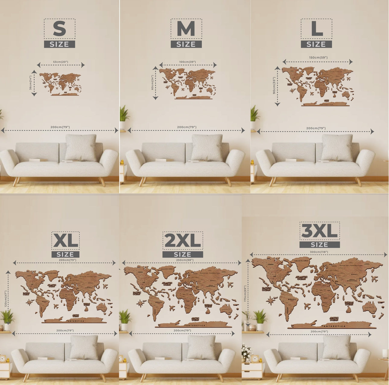 2D Mapa Decorativo "Terra" em Madeira 100% natural com oferta de pins de bandeiras de todos os países do mundo (287) por tempo limitado!⏳